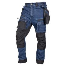 Arbeitshose aus Denim, Cordura-Verstärkungen, abnehmbare Holstertaschen, marineblau, Größe L