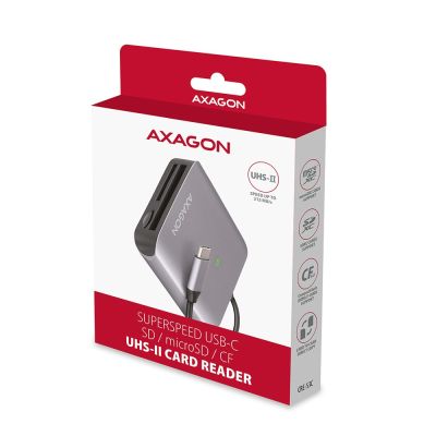 9. Axagon CRE-S3C Kartenleser USB 3.2 Gen 1 (3.1 Gen 1) Typ-C Grau