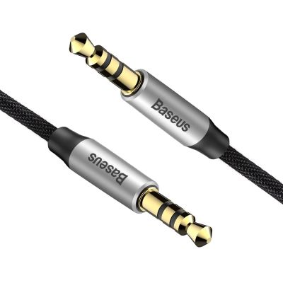 3. Baseus Yiven M30 Stereo-Audiokabel AUX 3,5 mm Mini-Klinkenstecker 1,5 m silber-schwarz (CAM30-CS1)