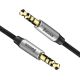3. Baseus Yiven M30 Stereo-Audiokabel AUX 3,5 mm Mini-Klinkenstecker 1,5 m silber-schwarz (CAM30-CS1)
