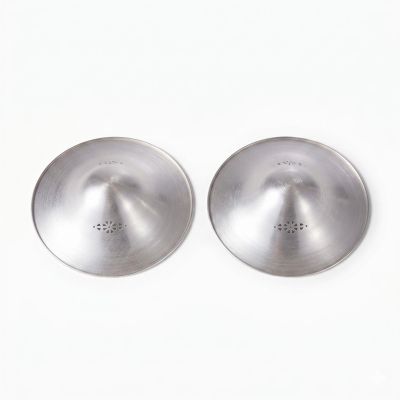 Momcozy NS005 | Brustpanzer aus Silber | Aus 999er Sterlingsilber, 45 mm, 2 Stück