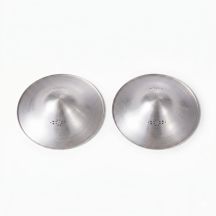 Momcozy NS005 | Brustpanzer aus Silber | Aus 999er Sterlingsilber, 45 mm, 2 Stück