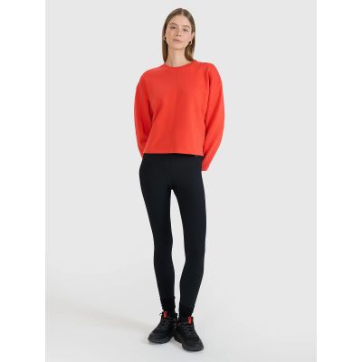 4. Oversize-Sweatshirt ohne Kapuze, offener Reißverschluss, Damen 4F 4FWSS25TSWSF1543-62S