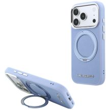 Karl Lagerfeld Ring Stand 360 Saffiano Classic Logo MagSafe Hülle für iPhone 18 Pro / 17 Pro - Hellblau
