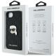 8. Karl Lagerfeld iPhone 16e Hülle mit Monogramm-Karl-Kopf-Anstecker - Schwarz