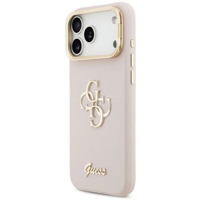 2. Guess Grained Big 4G & Stand Camera Case für iPhone 17 Pro Max - Pink