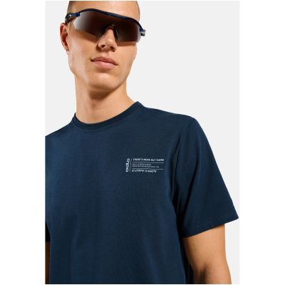 3. Herren-Kurzarm-T-Shirt ODLO T-shirt crew neck s/s COTTON BLEND UNLIMITED, marineblau