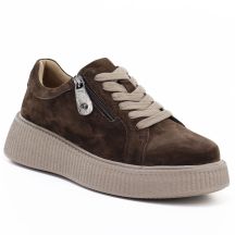 Braune Damen-Plateauschuhe aus Wildleder, Jezzi 26PB18-566