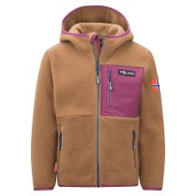 Kinder-Fleecejacke Trollkids Kids Aurlandsfjord Jacket mit Kapuze, Reißverschluss und in Braun (466-823)