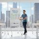 23. ERGO OFFICE Mobile Whiteboard-Tafel, vertikal, weiß, einseitig, mit Ablage, Tafelabmessungen 1190 x 790 mm ER-3