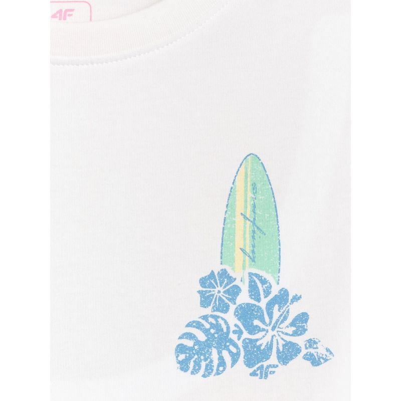 6. Lockeres T-Shirt mit Aufdruck für Mädchen 4F 4FJRSS26TTSHF3980-11S