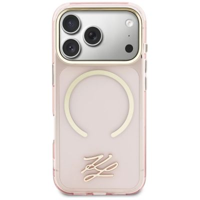 3. Karl Lagerfeld IML KL Script Logo MagSafe Hülle für iPhone 17 Pro - Pink