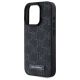 6. Karl Lagerfeld Leder-Monogramm-Metalllogo-MagSafe-Hülle für iPhone 15 Pro – Schwarz