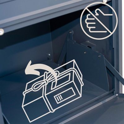 5. 2-in-1 Kurierbriefkasten, stehend, 38 x 41 x 102 cm, 1068749