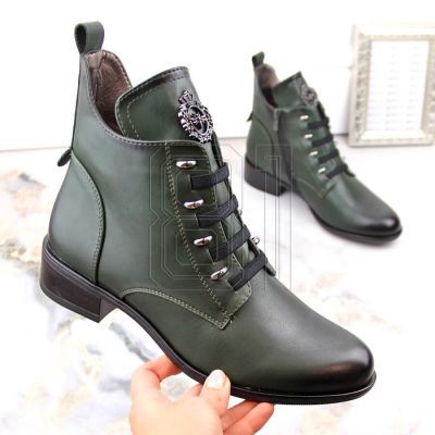 6. Jezzi W JEZ412B isolierte flache Stiefeletten, grün