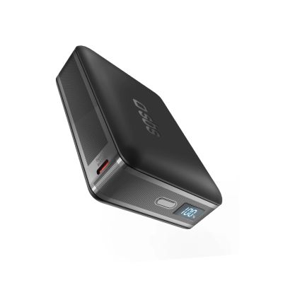 SBS HD 30W 10000mAh USB-C Powerbank mit LCD-Display – Schwarz