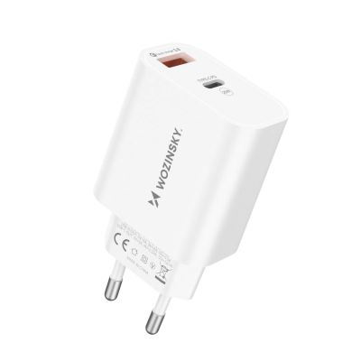 2. Wozinsky WLS-20W 20W USB-A/USB-C-Wandladegerät mit 1 m USB-C-Kabel – Weiß
