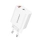 2. Wozinsky WLS-20W 20W USB-A/USB-C-Wandladegerät mit 1 m USB-C-Kabel – Weiß