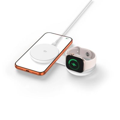 2. Tech-Protect A55 2-in-1 MagSafe 25W Qi2.2 Kabelloses Ladegerät + USB-C / USB-C Kabel 100cm - Weiß