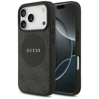 Guess 4G Circle Classic Logo MagSafe Hülle für iPhone 17 Pro - Schwarz