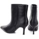 10. Schwarze Damen-Ankle-Boots aus Leder mit niedrigem Absatz, Big Star UU274492