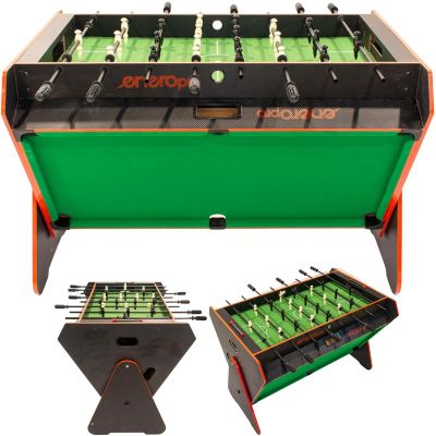 9. 3-in-1-Drehspieltisch: Billard, Tischfußball, Luftanschluss, 121 x 84,5 x 85,3 cm, Schwarz