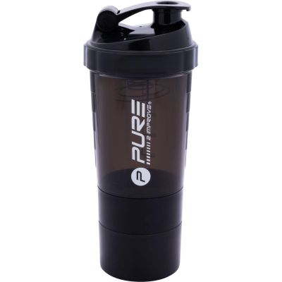 10. FITNESS-SHAKER-FLASCHE 500ML BLACK PURE 2 IMPROVE