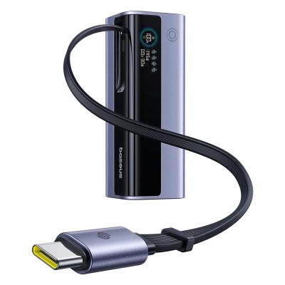 6. Baseus EnerGeek GR11 20000mAh 145W Powerbank mit einziehbarem Kabel – Grau