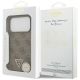 8. Guess Leather 4G Triangle Strass MagSafe Case für iPhone 17 Pro - Braun