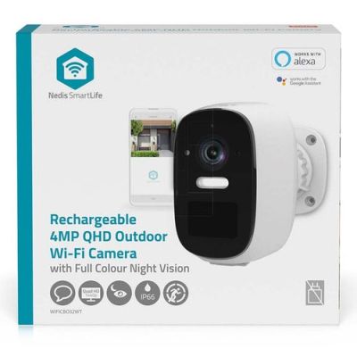 6. Nedis Smartlife WLAN-Außenkamera, IP66, Bewegungsmelder, Nachtsicht, Weiß