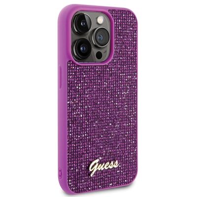 4. Guess Disco Metal Script Hülle für iPhone 15 Pro – Rosa