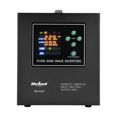 10. REBEL USV mit reiner Sinuswelle und Ladefunktion 12V 230V 1500VA/1050W LFP4 RB-4029