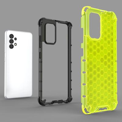8. Wabenhülle Panzerhülle mit Gelrahmen für Samsung Galaxy A03s (166,5) blau