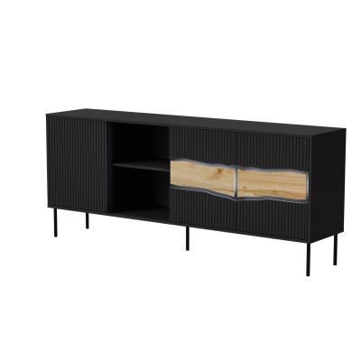 INSERTO 3D1W Kommode 190x40x80 schwarz + LED