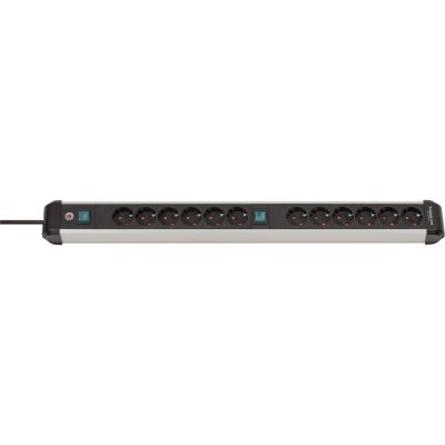 2. Steckdosenleiste mit Schalter Silber-Schwarz Schutzkontakt 1 Stück.