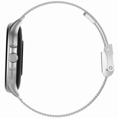 8. GRAVITY GT12-7 Damen-Smartwatch, schwarzes Silikonarmband + silbernes Armband