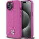 DKNY MagSafe-Hülle mit Ledermuster und Metalllogo für iPhone 15/14/13, Rosa