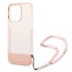 5. Guess GUHCP14XHGCOHP iPhone 14 Pro Max 6,7" rosa/rosa Hartschale mit durchscheinendem Perlenarmband