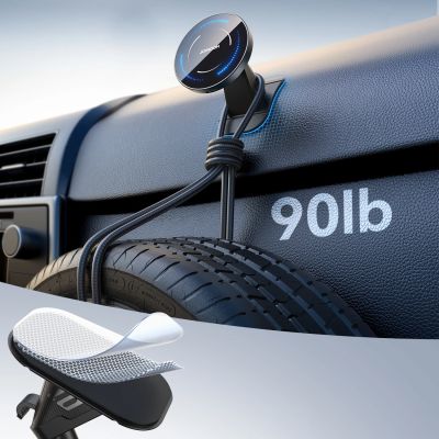5. Joyroom JR-ZS502 MagSafe-kompatible Autohalterung mit kabellosem Ladegerät für Lüftungsschlitze/Armaturenbrett – Schwarz