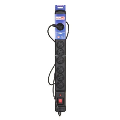 3. Activejet COMBO Überspannungsschutzleiste 9 gn/3m/cz (10 A; 2300 W) 3 m; schwarz