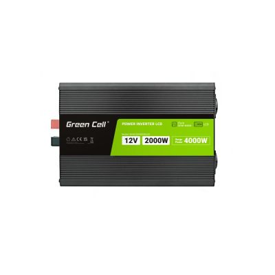10. Green Cell LCD-Wechselrichter 12V/230V 2000W/4000W Reiner Sinus INVGC12P2000LCD