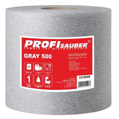 Graues Industrie-Reinigungstuch aus Vliesstoff ProfiSauber GREY 500