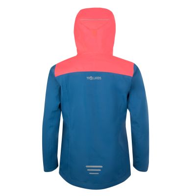 2. Regenjacke für Mädchen Trollkids Girls Bergen Jacket midnight blue/coral (611-138)