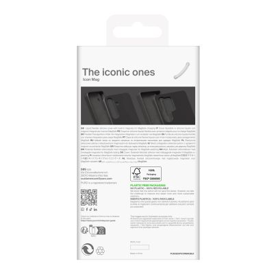 5. Puro Icon Mag Silikonhülle mit MagSafe für Samsung Galaxy S25+ – Schwarz