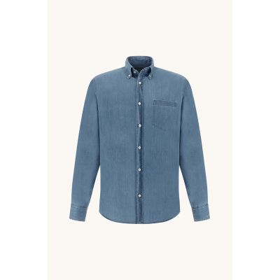 2. Paul&Shark Herren-Jeanshemd, Hellblau, Marineblau, 99313030-J01