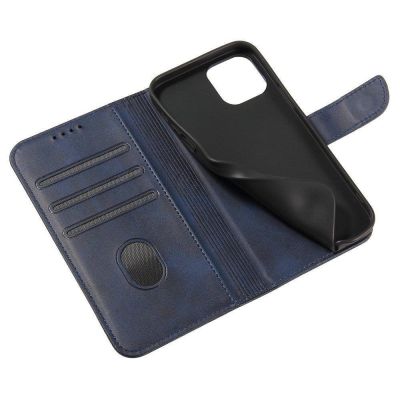 7. Magnet Case elegante Hülle mit Überschlag und Standfunktion für Samsung Galaxy A73 blau