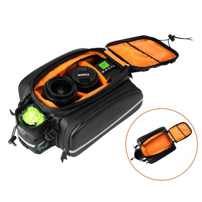 5. Rockbros A6-6 Fahrradtasche für den Kofferraum, 35 l, mit ausklappbaren Taschen – Schwarz