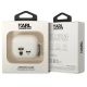 3. Karl Lagerfeld KLACA3SILKCW AirPods 3 Hülle weiß/weiß Silikon Karl & Choupette
