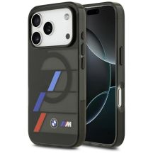 BMW M IML Metallknöpfe, dreifarbige Linien, MagSafe-Hülle für iPhone 17 Pro Max – Schwarz