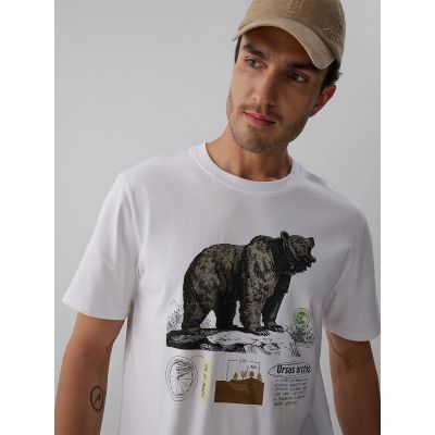 3. Herren-T-Shirt mit Aufdruck, regulär, Größe 4F 4FKAW26TTSHM4473-11S